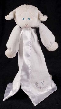 Mary Meyer Lamb Bless This Child White Plush Lovey Security Blanket